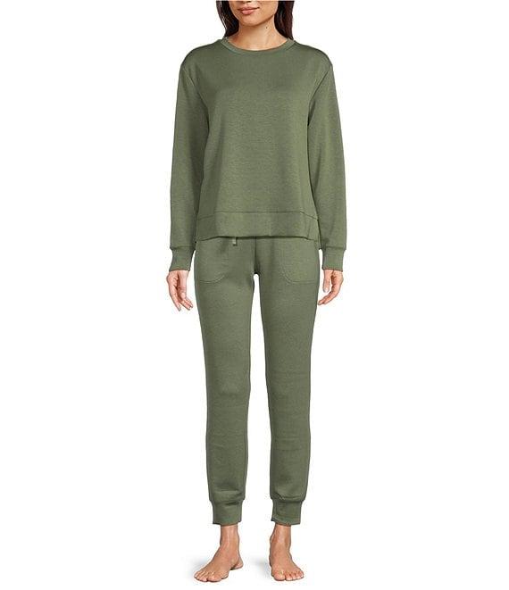 Modern Movement Half Moon by Modern Movement Solid Scuba Knit Long Sleeve Crew Neck Lounge Top Product Image