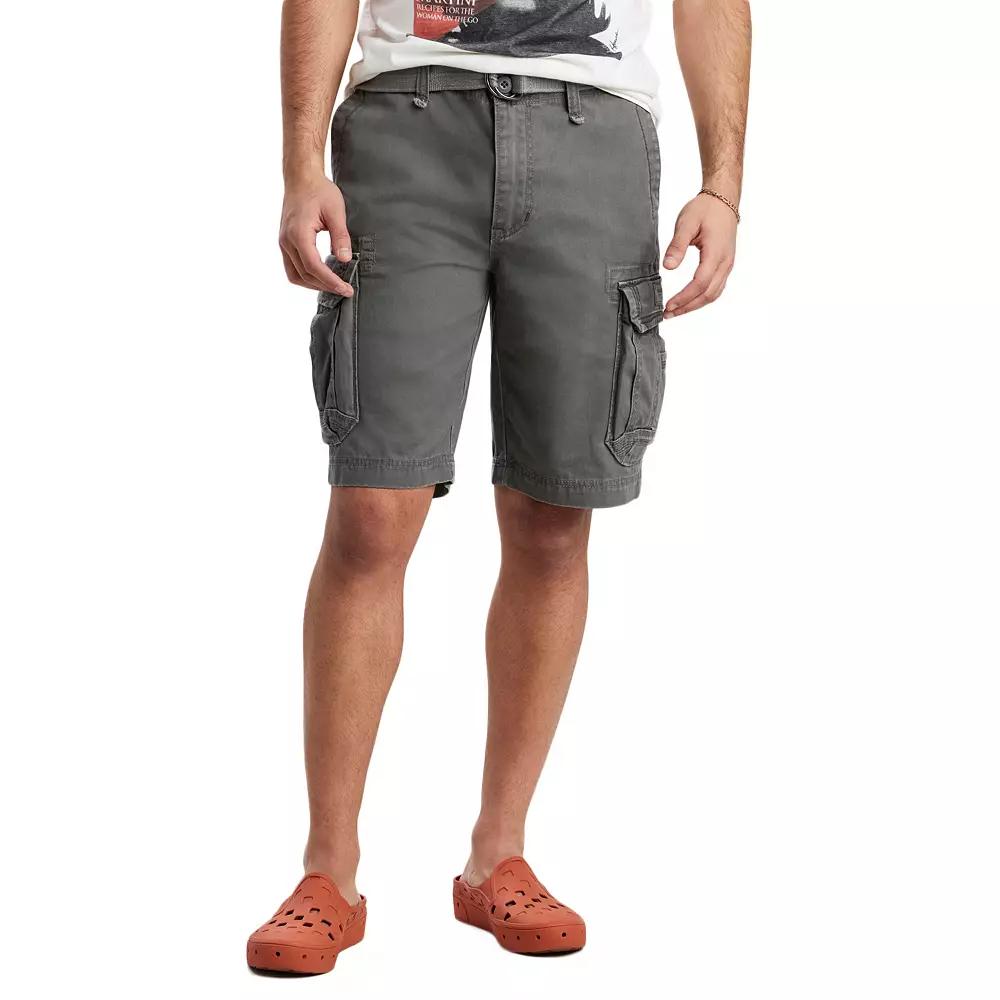Men's UNIONBAY 11" Survivor Belted Cargo Shorts, Size: 30, Gray Goose Product Image