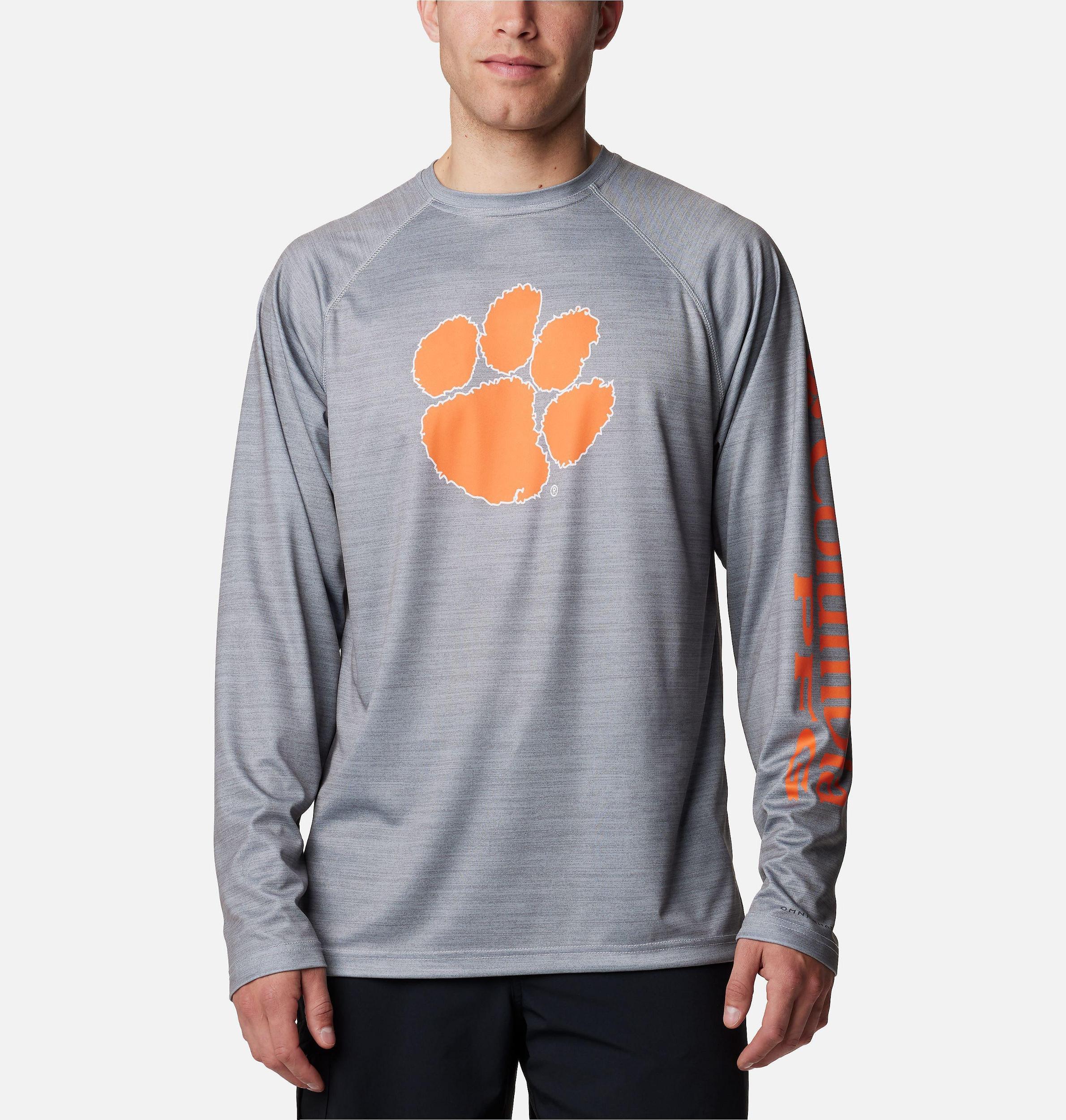 Columbia Mens Collegiate PFG Terminal Tackle Heather Long Sleeve Shirt - Clemson- Product Image