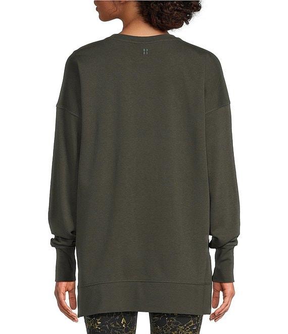 Sweaty Betty After Class Organic Cotton Blend Crew Neck Long Sleeve Longline Sweatshirt Product Image