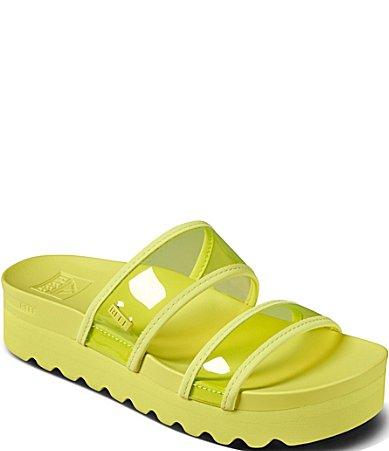 Reef Womens Vista Hi-Energy Clear Strap Platform Slides Product Image