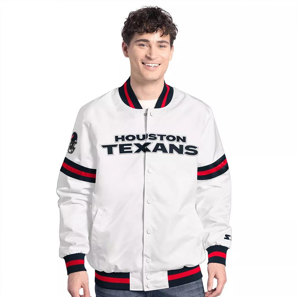 Men's Starter White Houston Texans Scout Full-Snap Varsity Jacket,  Product Image