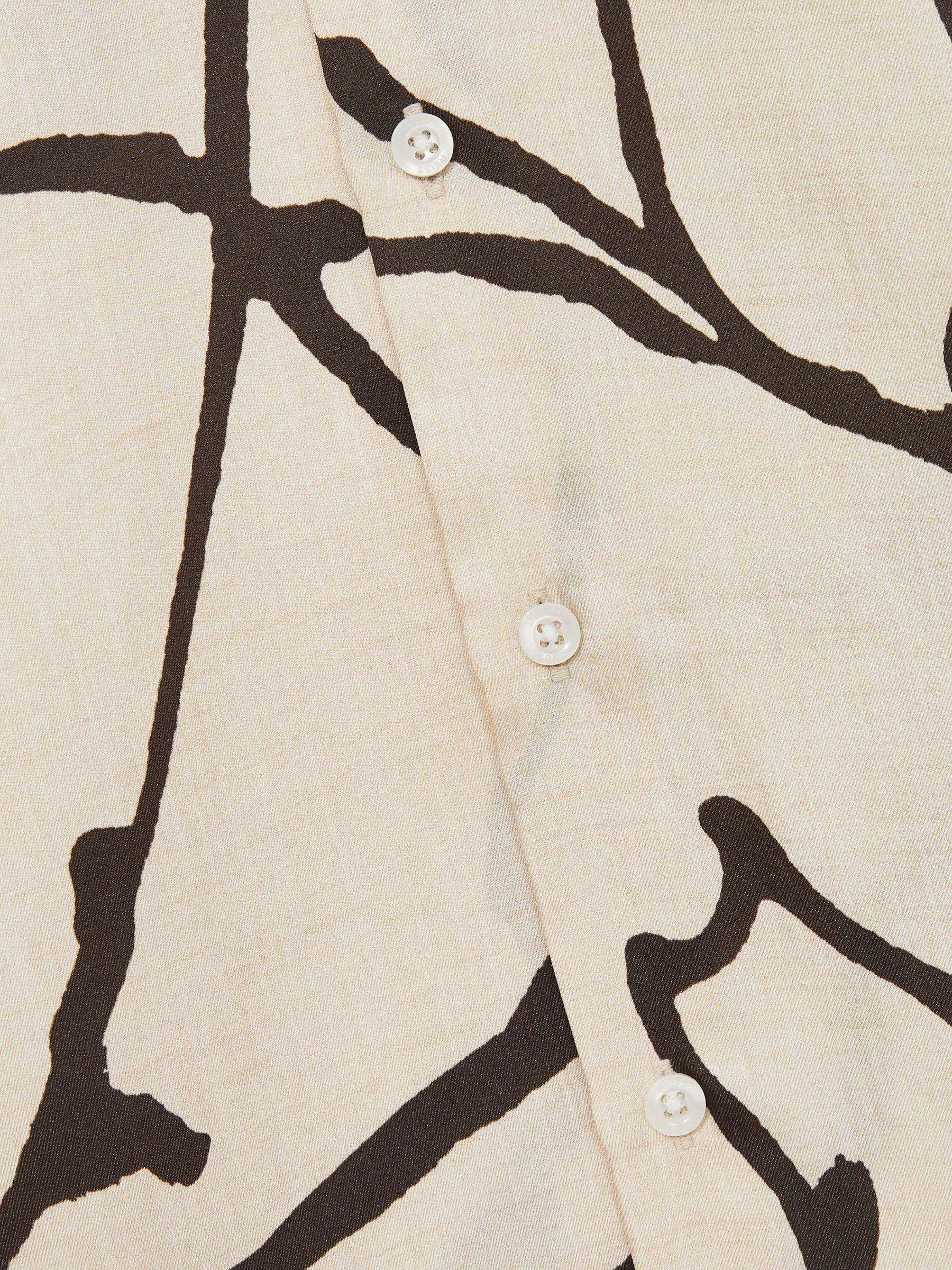 Abstract Painted Print Shirt in Stone Product Image