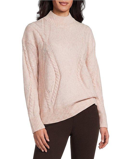 Investments Solid Long Sleeve Mock Neck Pullover Sweater Product Image
