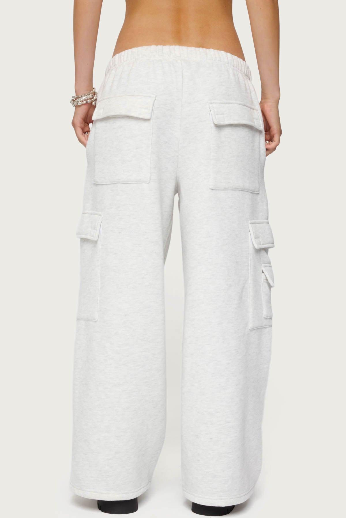 Petite Wide Leg Cargo Sweatpants Product Image