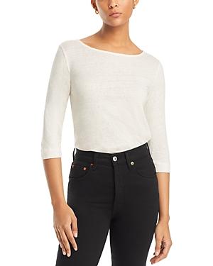 Majestic Filatures Linen Blend Boat Neck Top Product Image