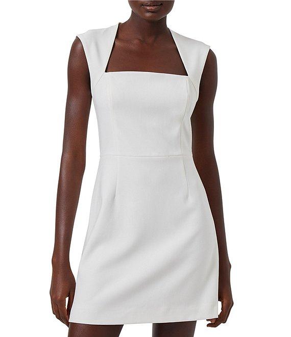 French Connection Ruth Whisper Square Neck Sleeveless Mini Dress Product Image