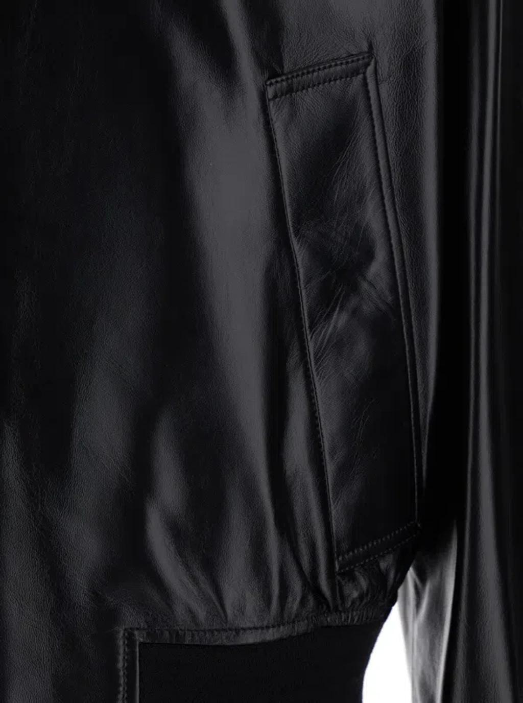 BOTTEGA VENETA Nappa Leather Coat With Classic Collar In Black Product Image