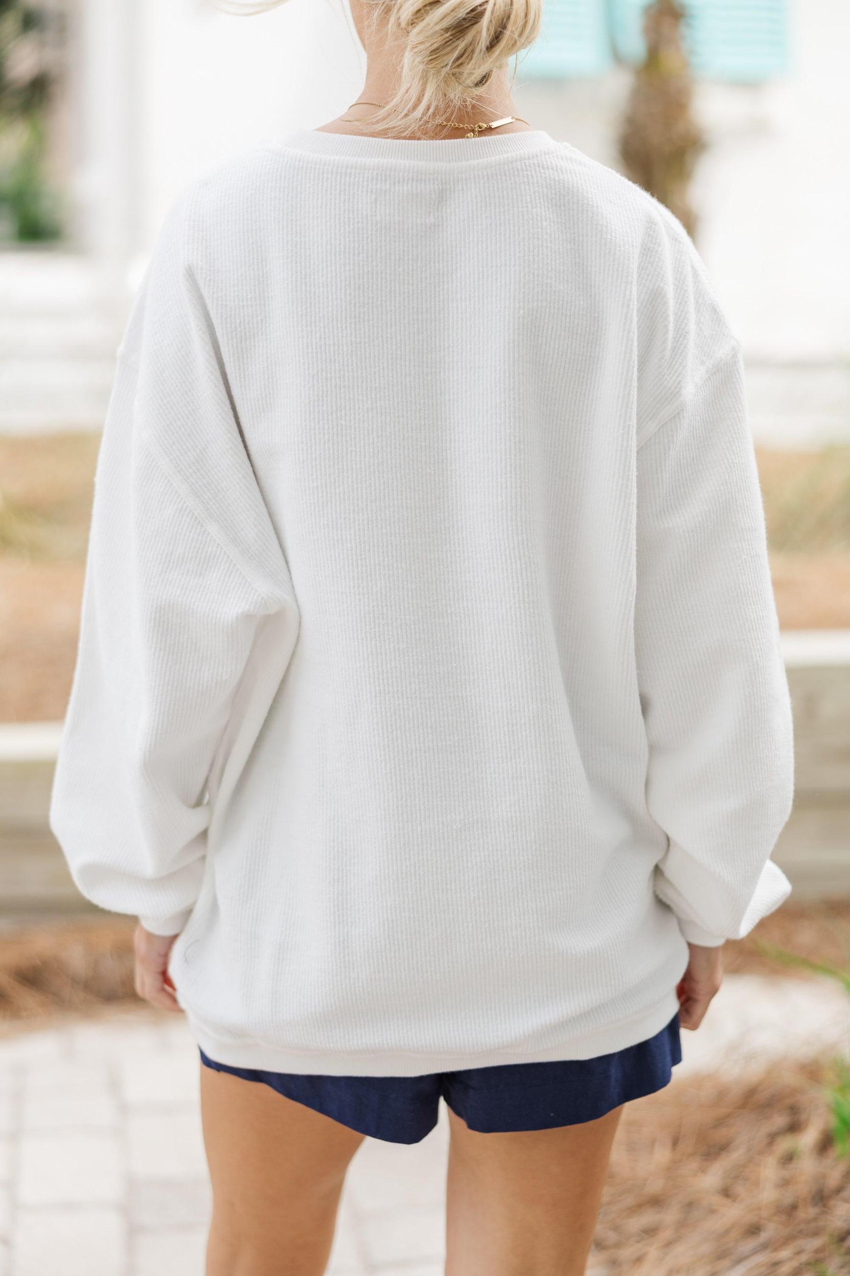 Stars & Stripes White Graphic Corded Sweatshirt Female Product Image