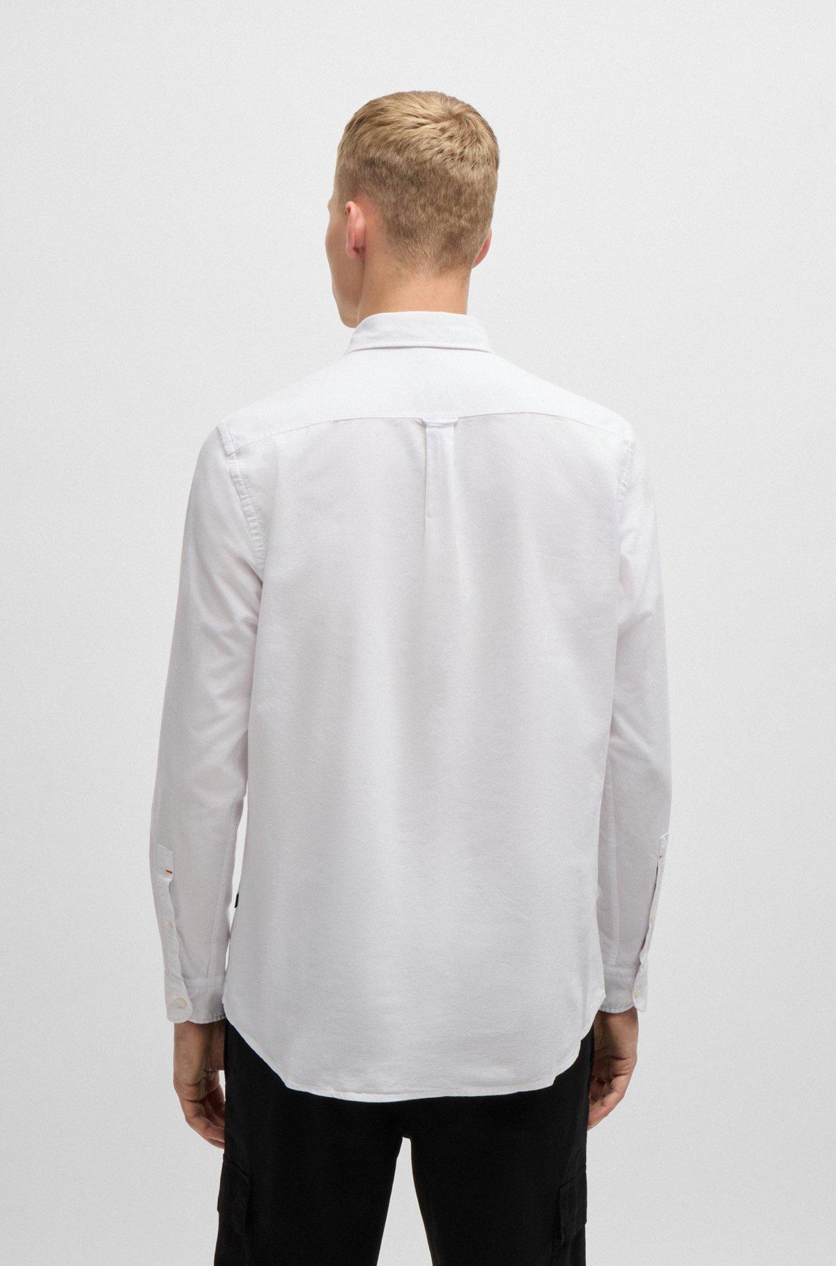 BOSS - Button-down regular-fit shirt in Oxford cotton - White Product Image