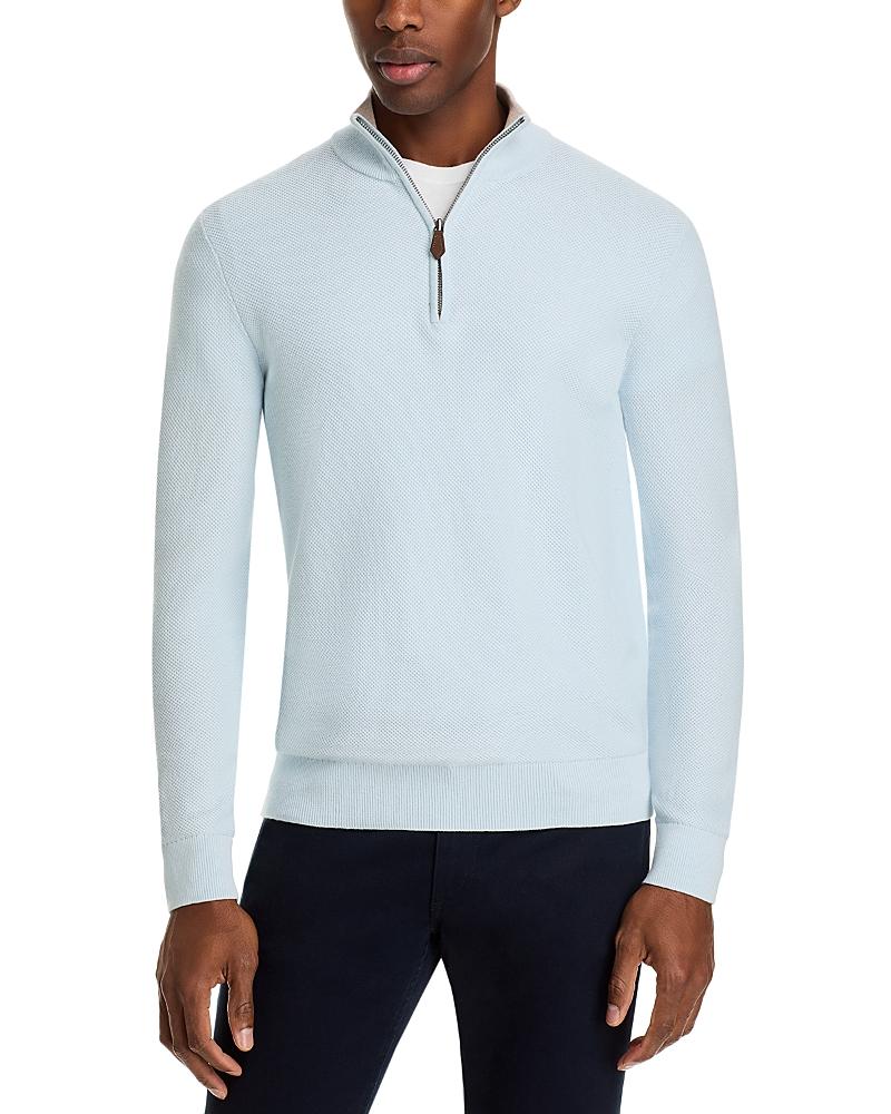 The Mens Store at Bloomingdales Birdseye Knit Quarter Zip Sweater - Exclusive Product Image