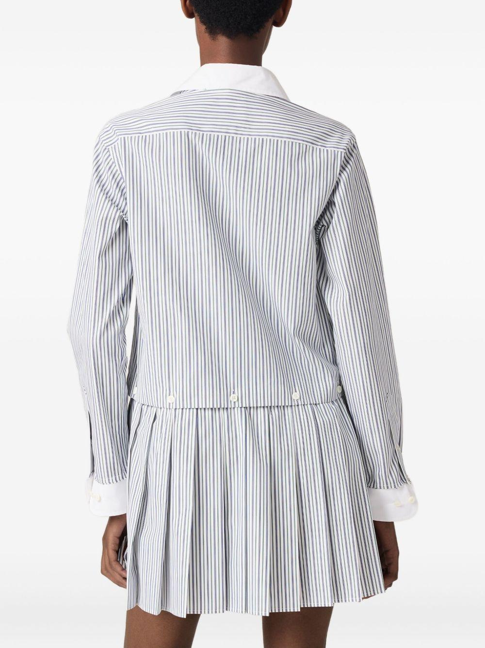 pleated striped mini shirt dress Product Image