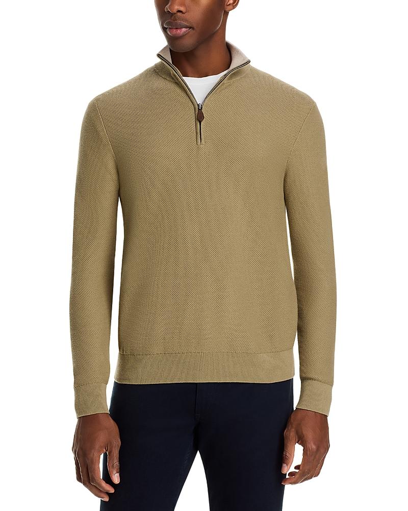 The Mens Store at Bloomingdales Birdseye Knit Quarter Zip Sweater - Exclusive Product Image