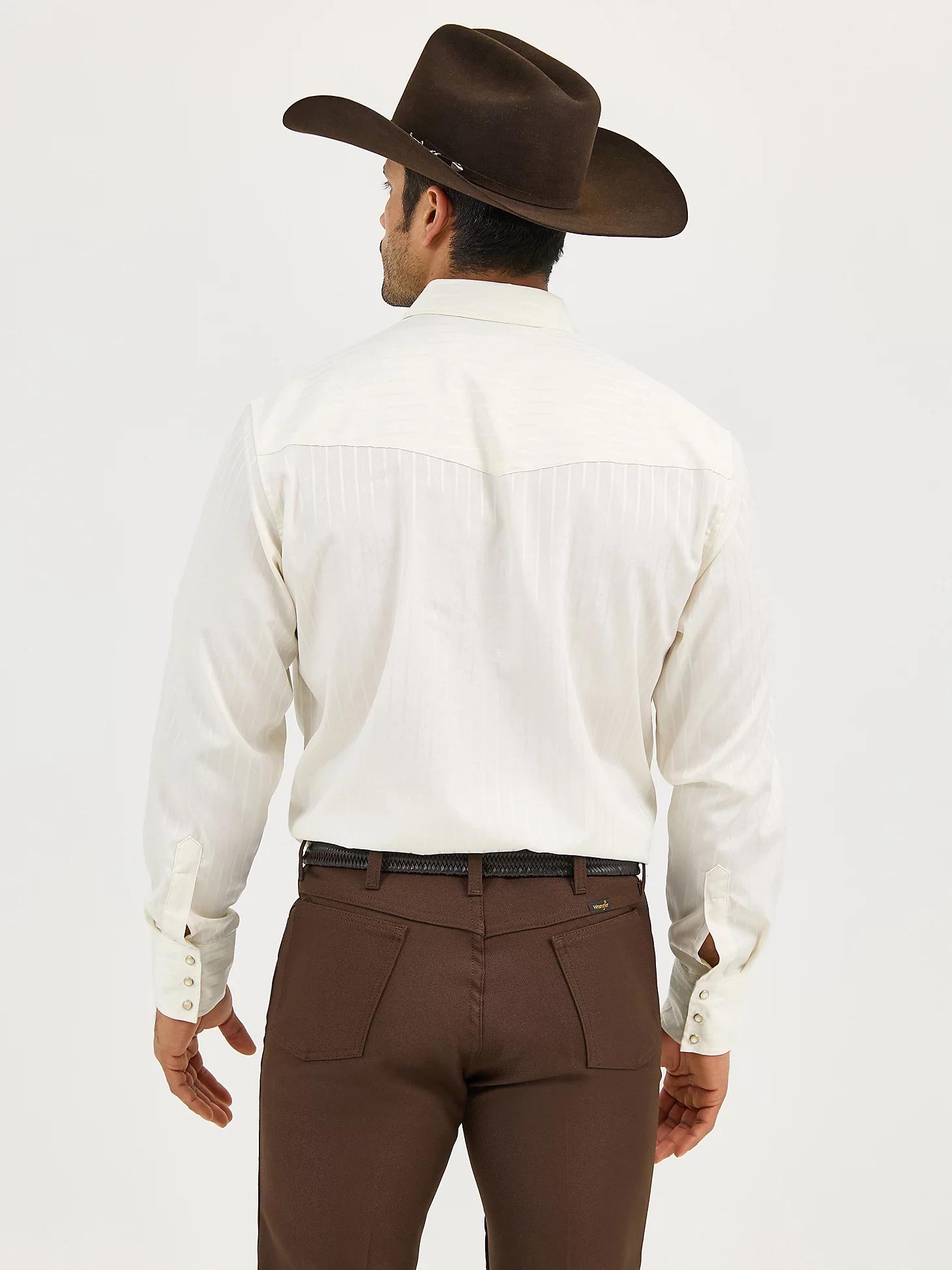 Wrangler® Western Long Sleeve Western Snap Dobby Stripe Shirt | Men's SHIRTS | Wrangler® Product Image