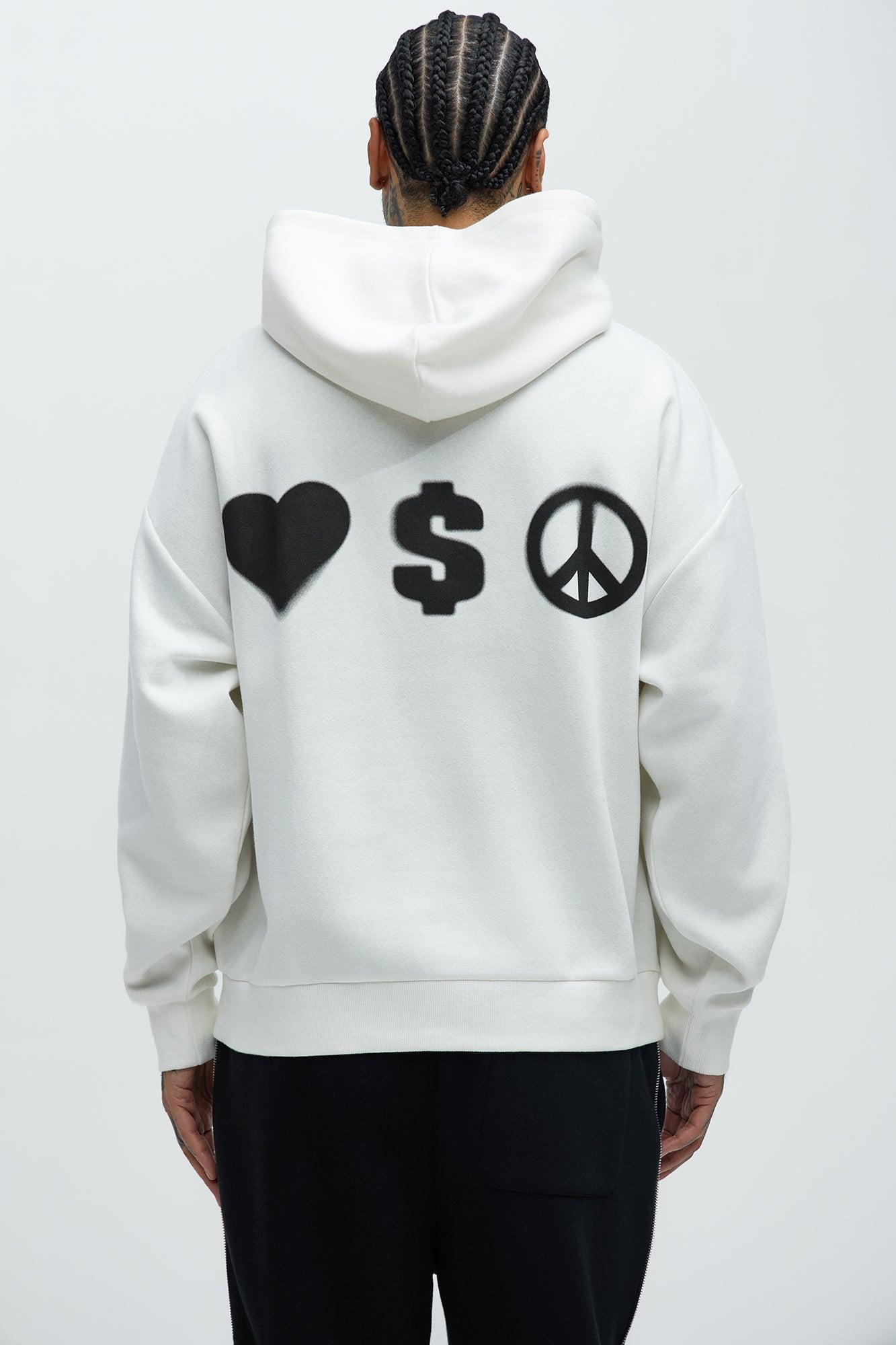 Tyson Spray Paint Oversized Hoodie - White/combo Product Image