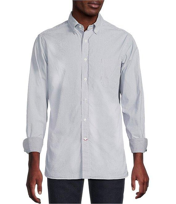 Cremieux Blue Label Stripe Poplin Long Sleeve Woven Shirt Product Image