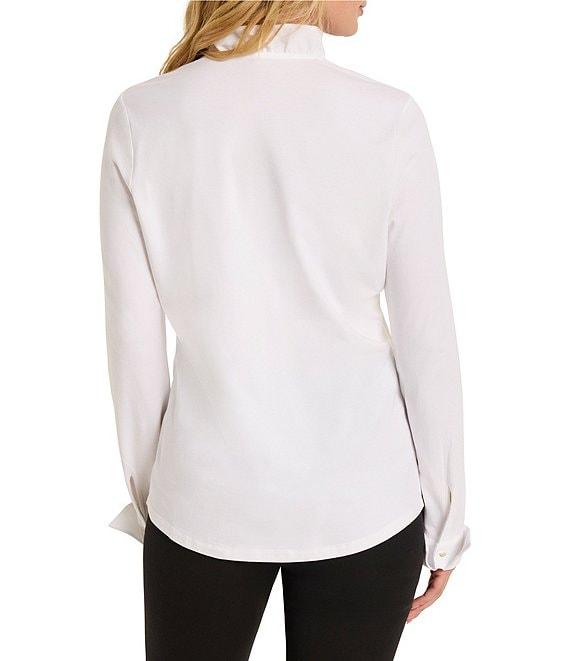 NIC + ZOE Ruffled Around V-Neck Long Sleeve Shirt Product Image