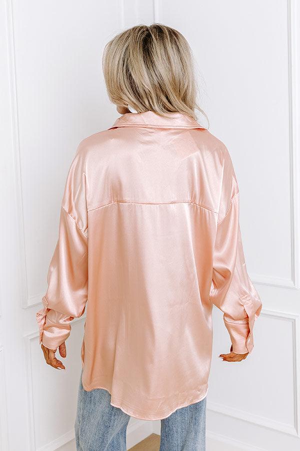 Siren Song Satin Shift Top In Peach Product Image