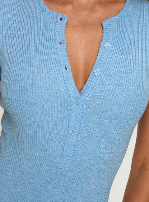 Kerra Short Sleeve Bodysuit Blue Product Image