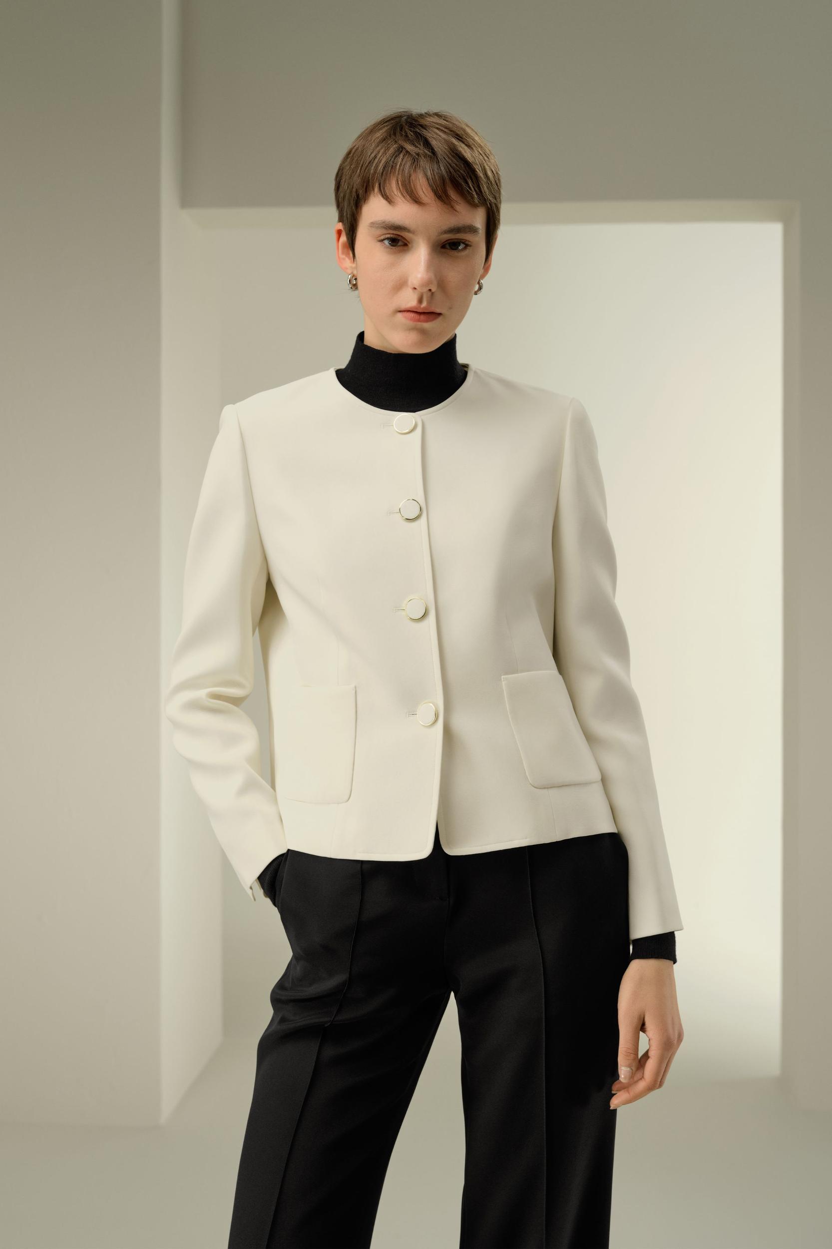 Tailored Silk Boxy Jacket Product Image