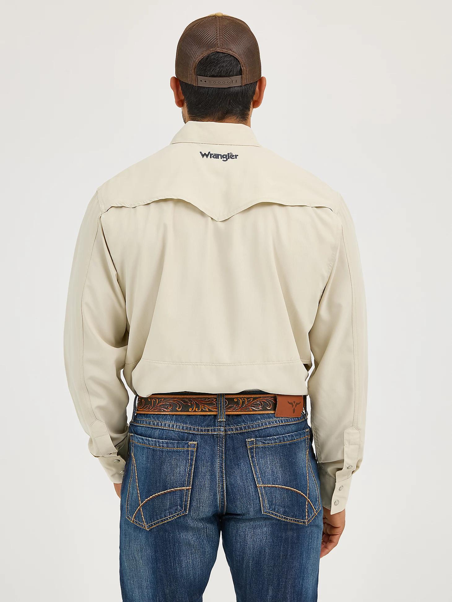 Men's Wrangler Performance Snap Long Sleeve Solid Shirt | Men's SHIRTS | Wrangler® Product Image