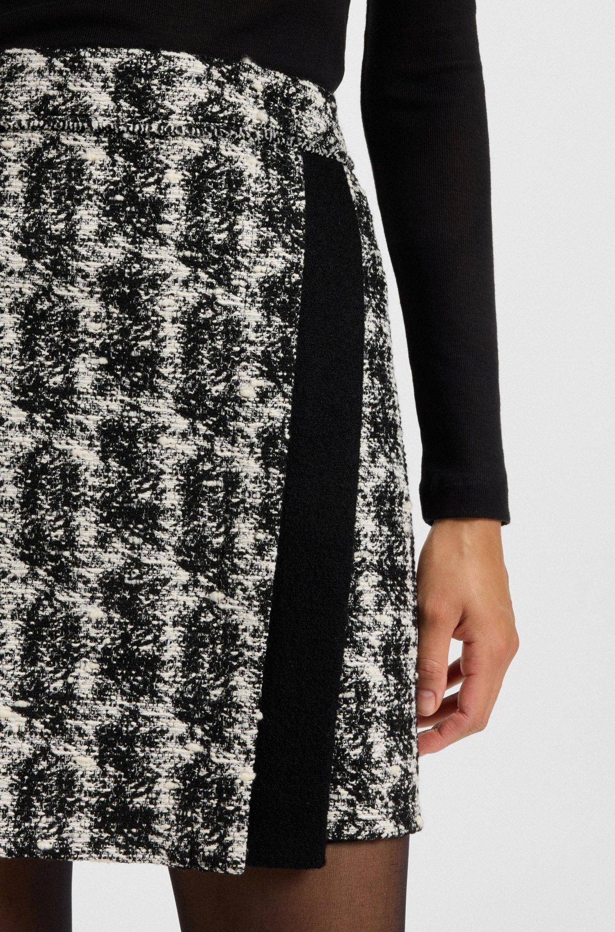 Mini skirt in patterned feather tweed Product Image