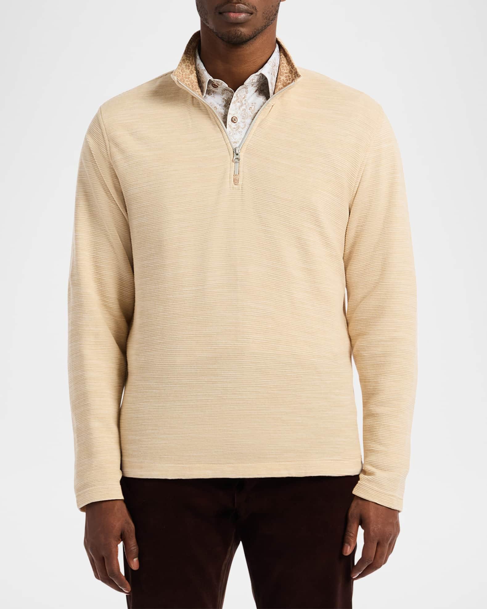 Men's Heathered Knit Quarter-Zip Sweater Product Image