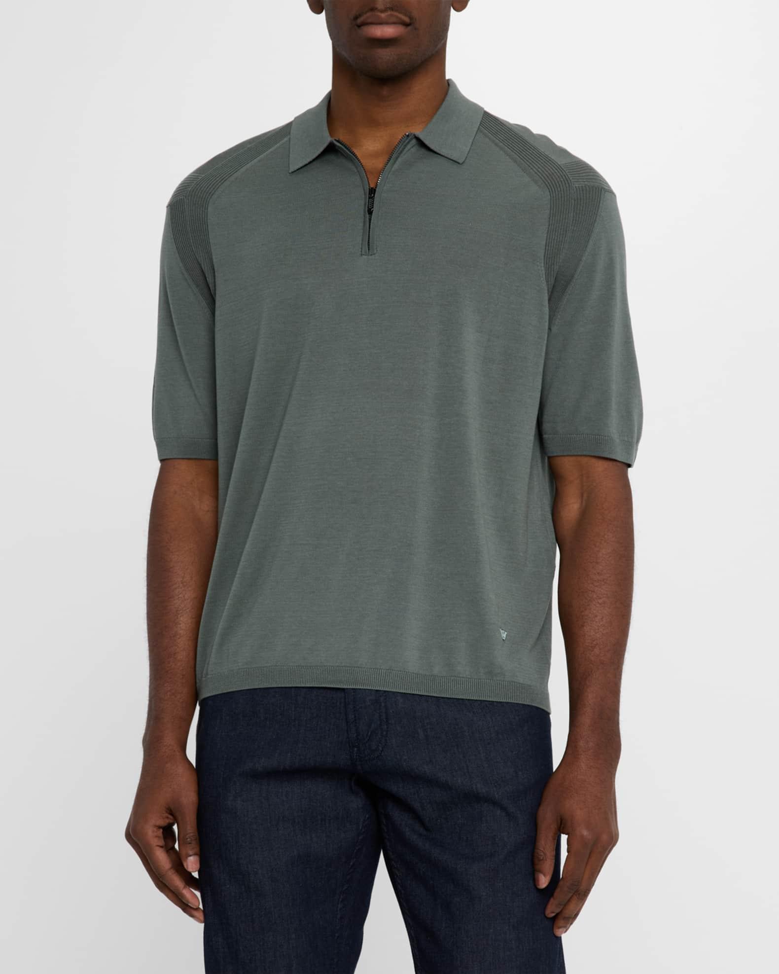 Men's Quarter Zip Polo Shirt Product Image