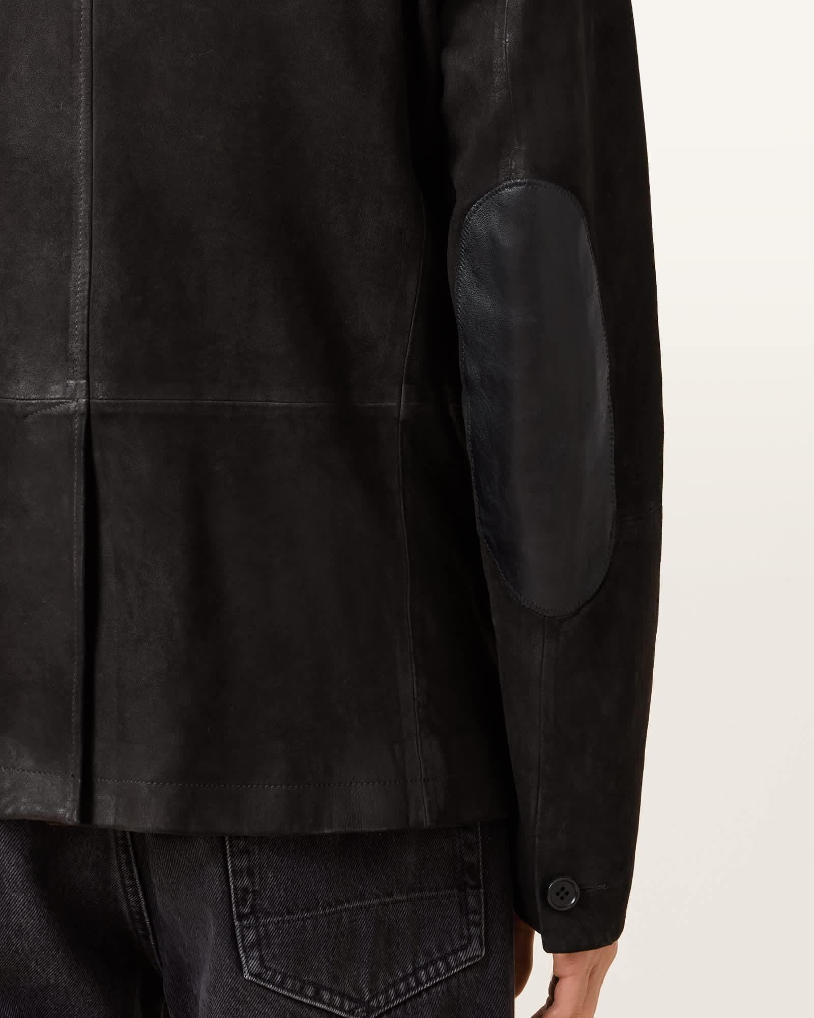 Survey Double Layered Waxed Suede Blazer ANTHRACITE GREY | ALLSAINTS US Product Image