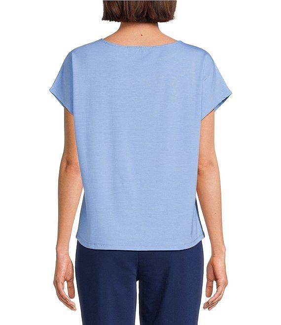 Investments Petite Size Cap Sleeve Boat Neck Rory Knit Tee Product Image