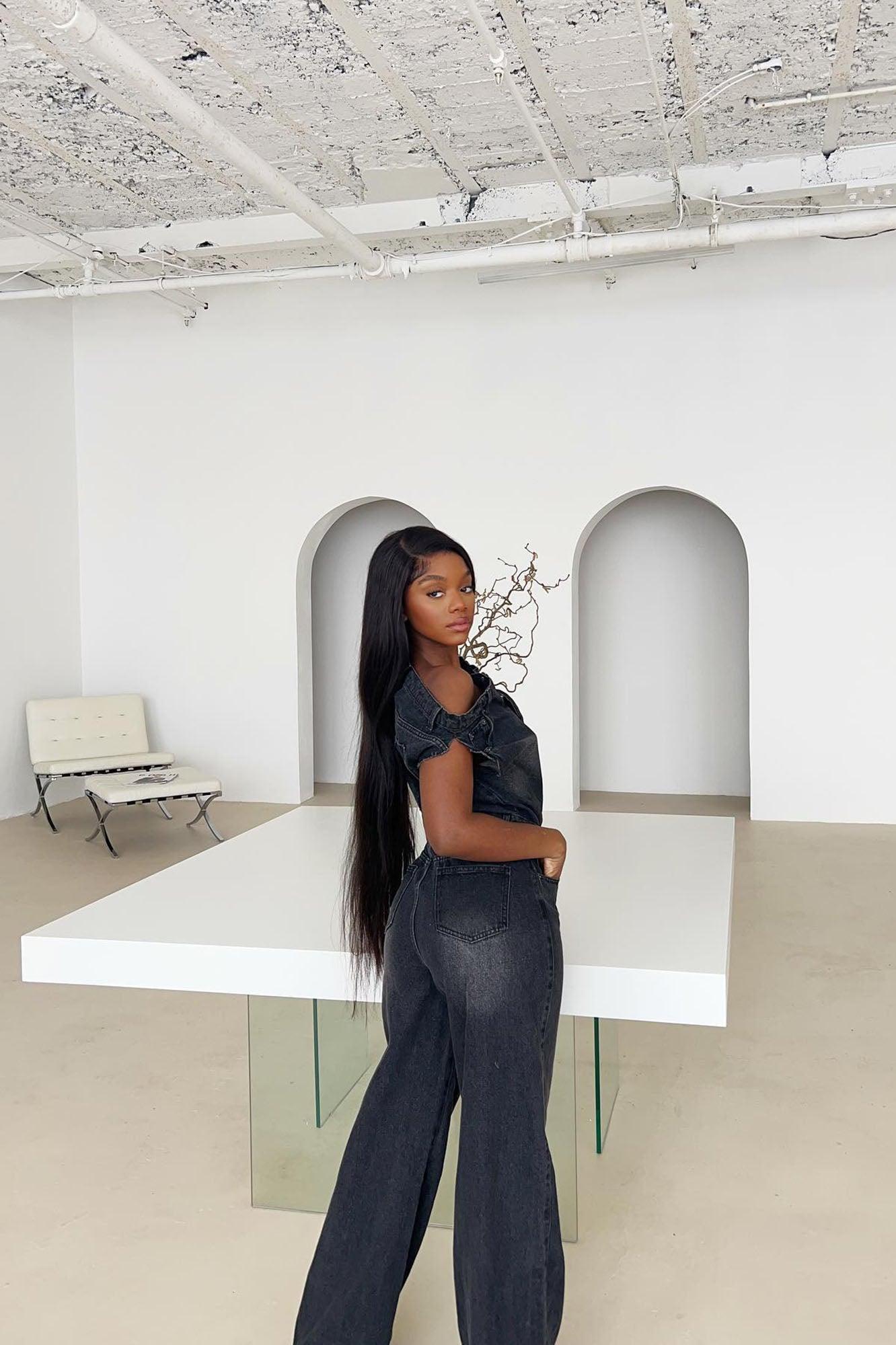 Dakota Denim Jumpsuit - Black Product Image