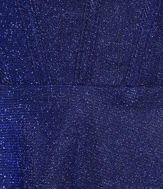 City Vibe Strapless Glitter Point Corset Lace With Rhinestone Skater Party Skirt Dress Product Image