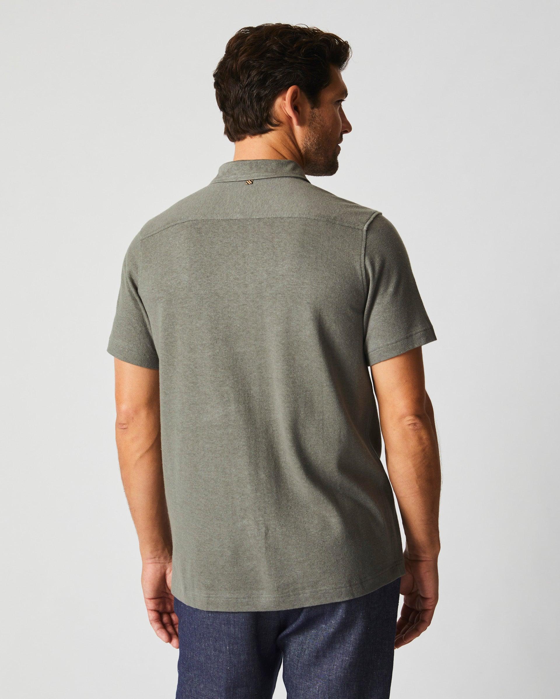 Short Sleeve Hemp Cotton Knit Shirt -  Product Image