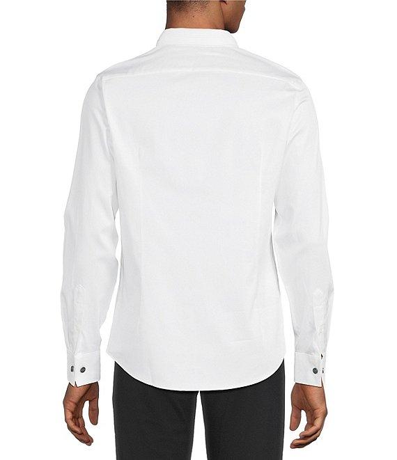 Murano Slim Fit Solid Sateen Pintuck Long Sleeve Woven Shirt Product Image