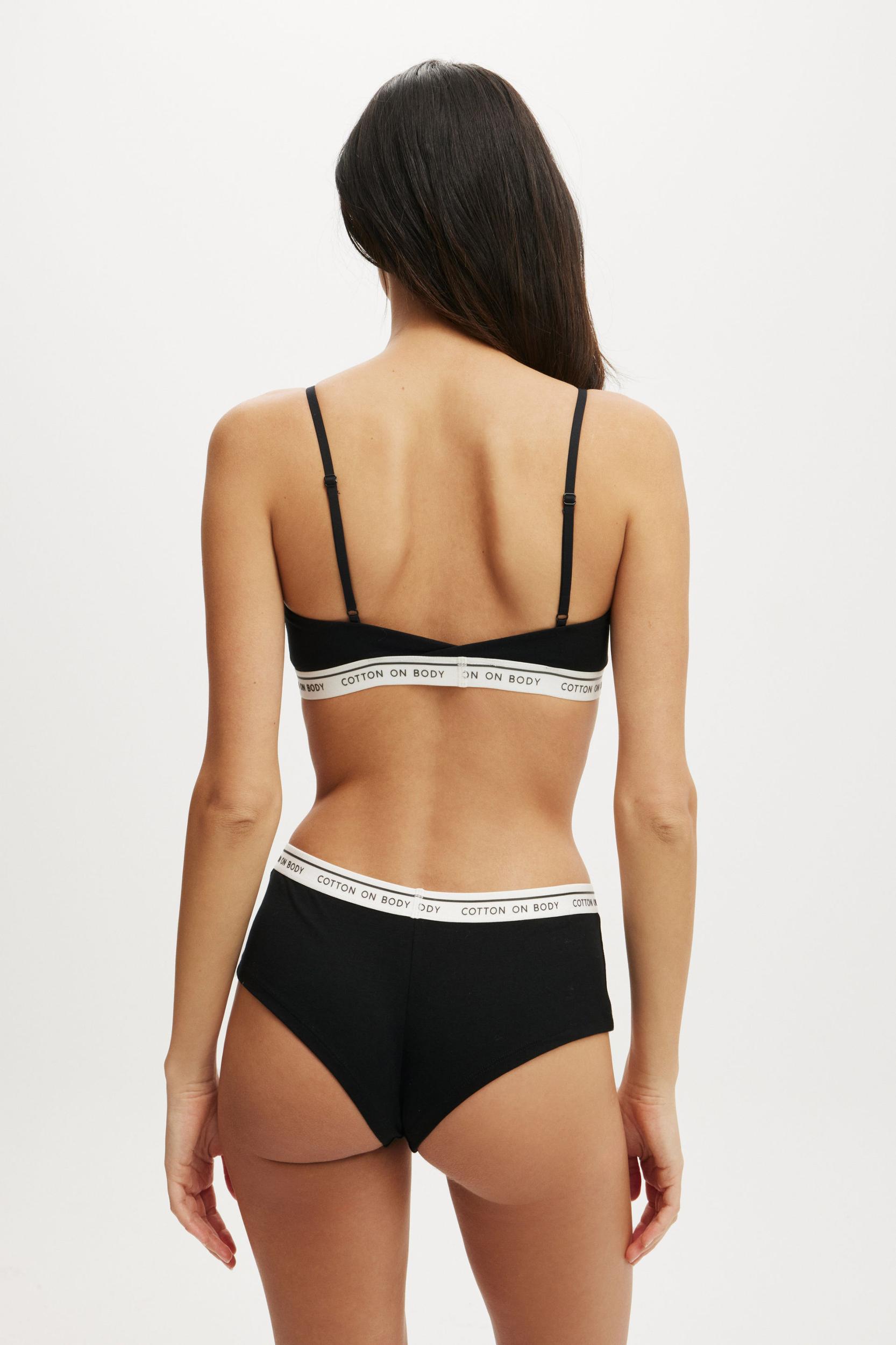 Branded Cotton Scoop Bralette Product Image