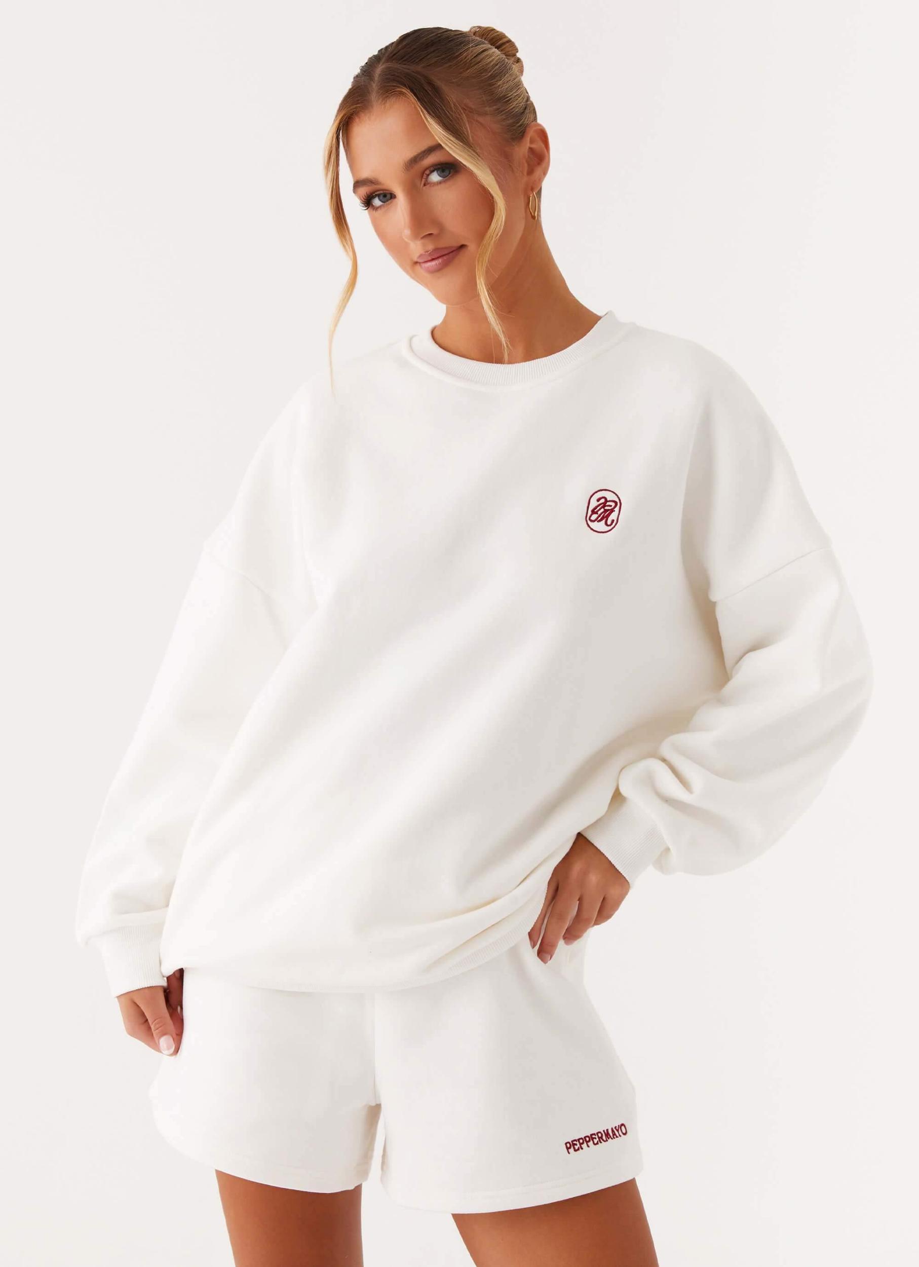 Signature Oversized Sweatshirt - Ivory Product Image