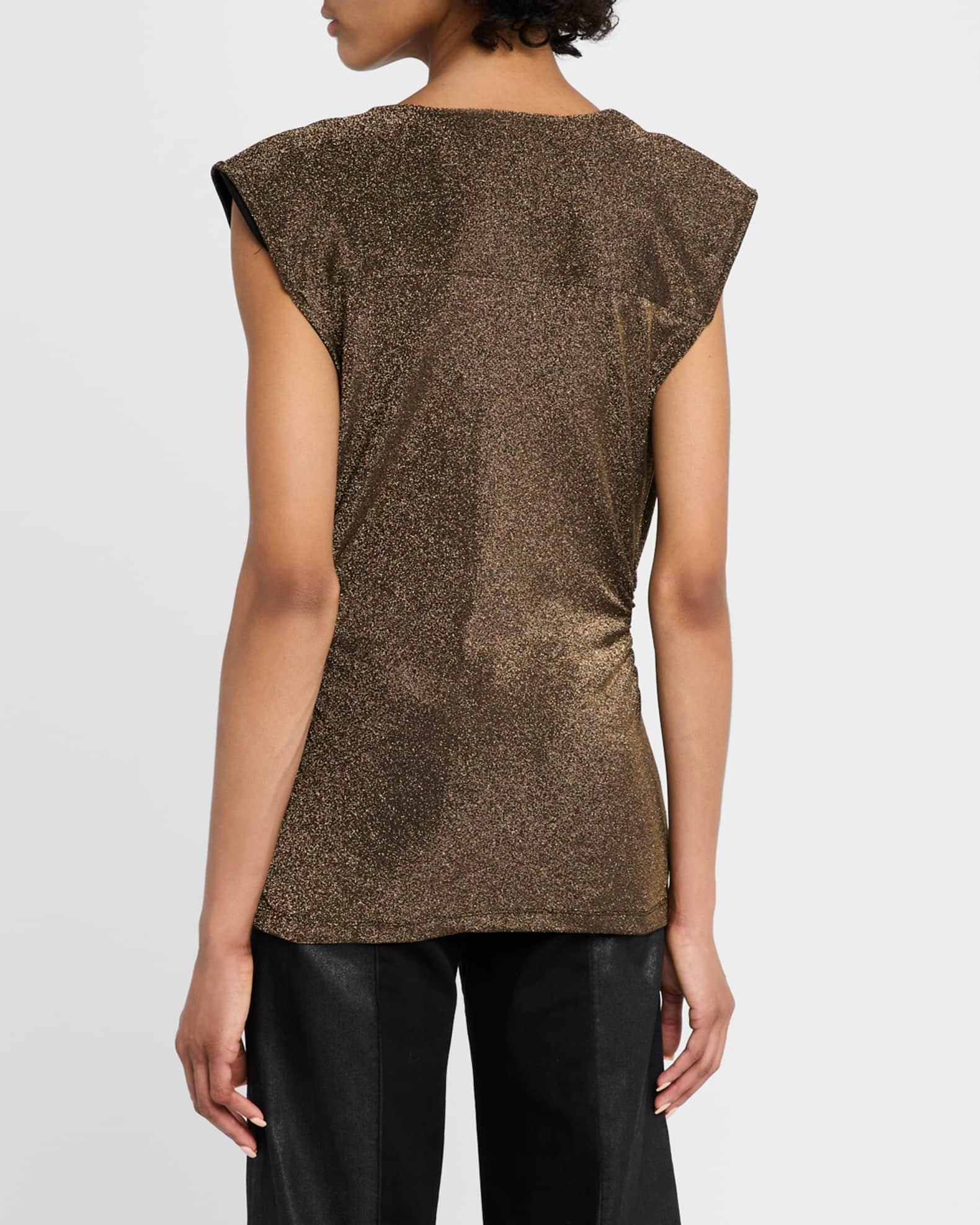 Consuela Metallic Cowl-Neck Blouse Product Image