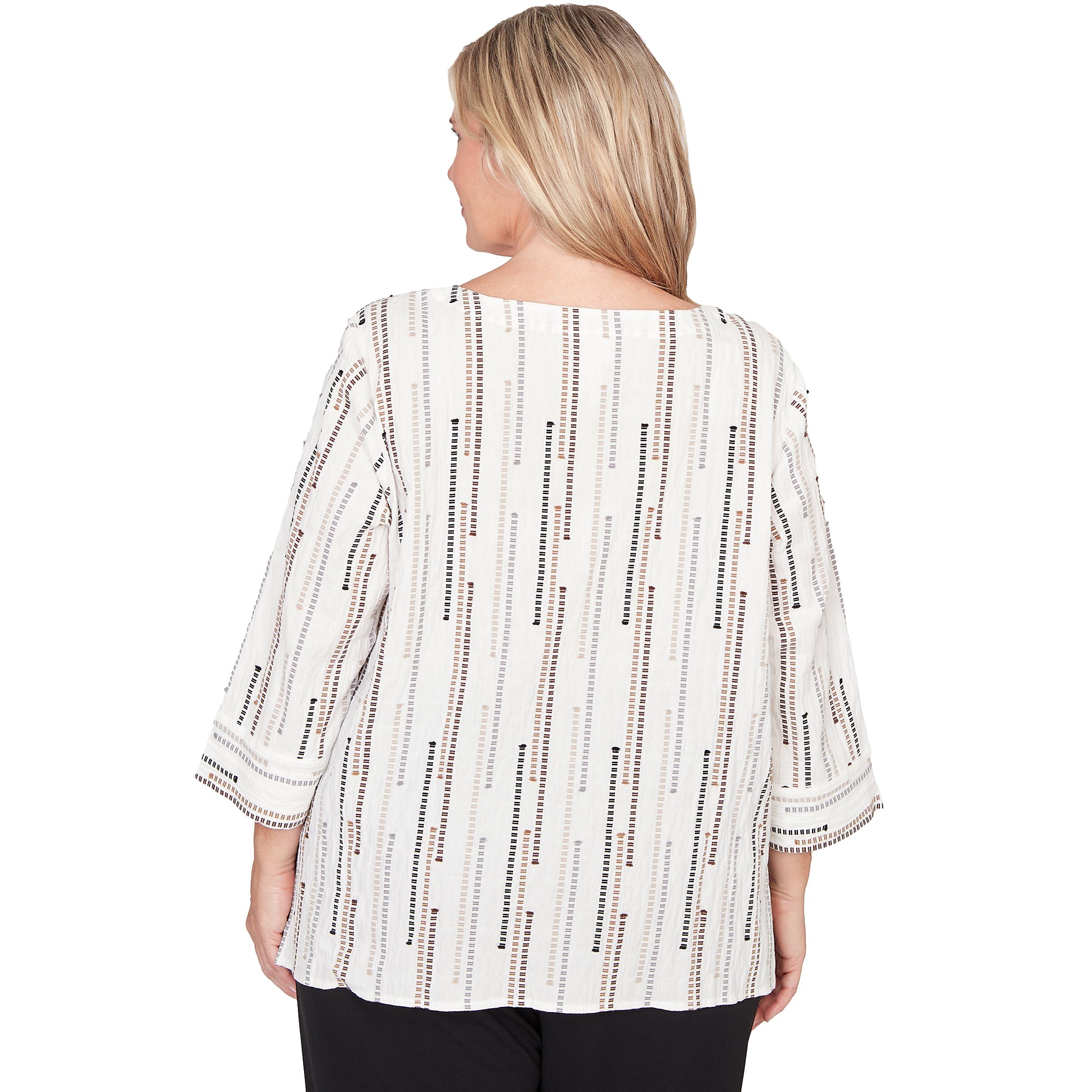 Alfred Dunner Spliced Jacquard Stripe Top - Plus Product Image