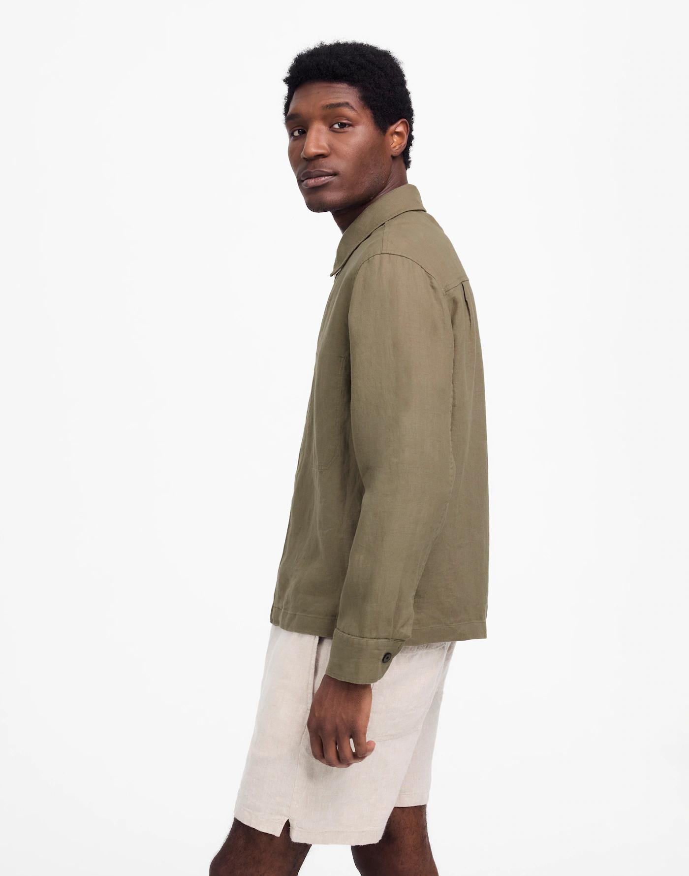 Linen Zip-Front Shirt Jacket Product Image