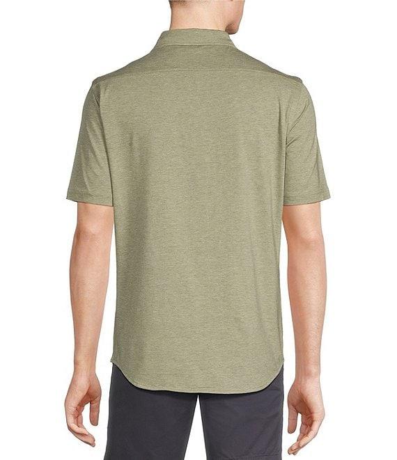 Cremieux Blue Label Stretch Jersey Solid Short Sleeve Coatfront Shirt Product Image