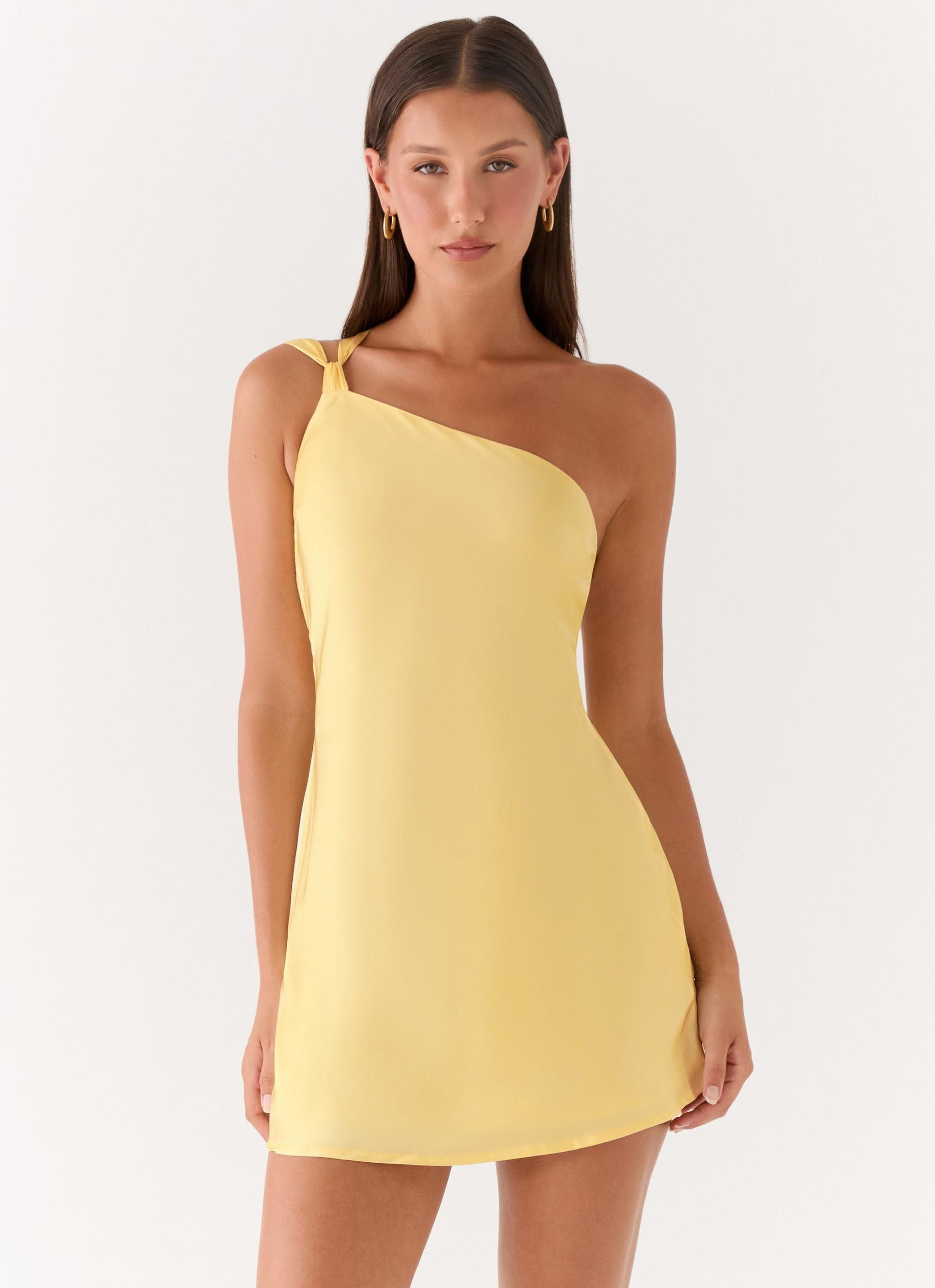 Lights Out Mini Dress - Yellow Product Image
