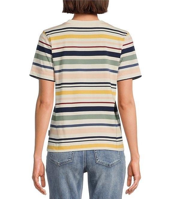Pendleton Deschutes Stripe Crew Neck Short Sleeves Knit Ribbed Tee Product Image