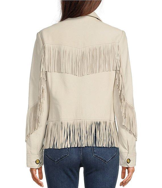 Scully Genuine Leather Fringe Button Front Jacket Product Image