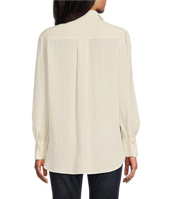John Mark Collared Button Front 3/4 Sleeve Top Product Image