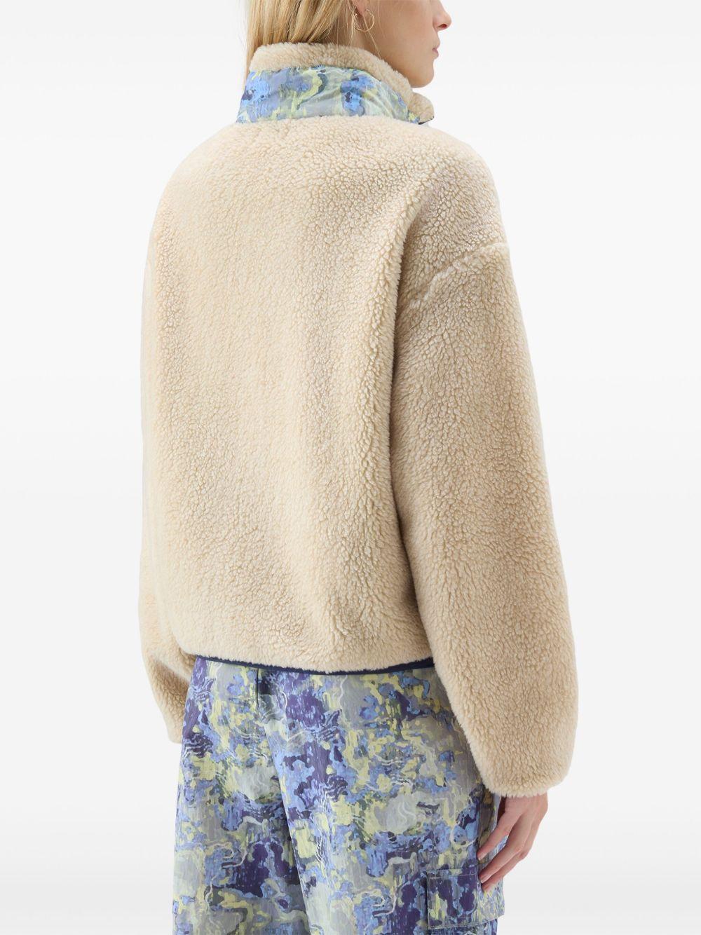 high-neck faux-shearling jacket Product Image