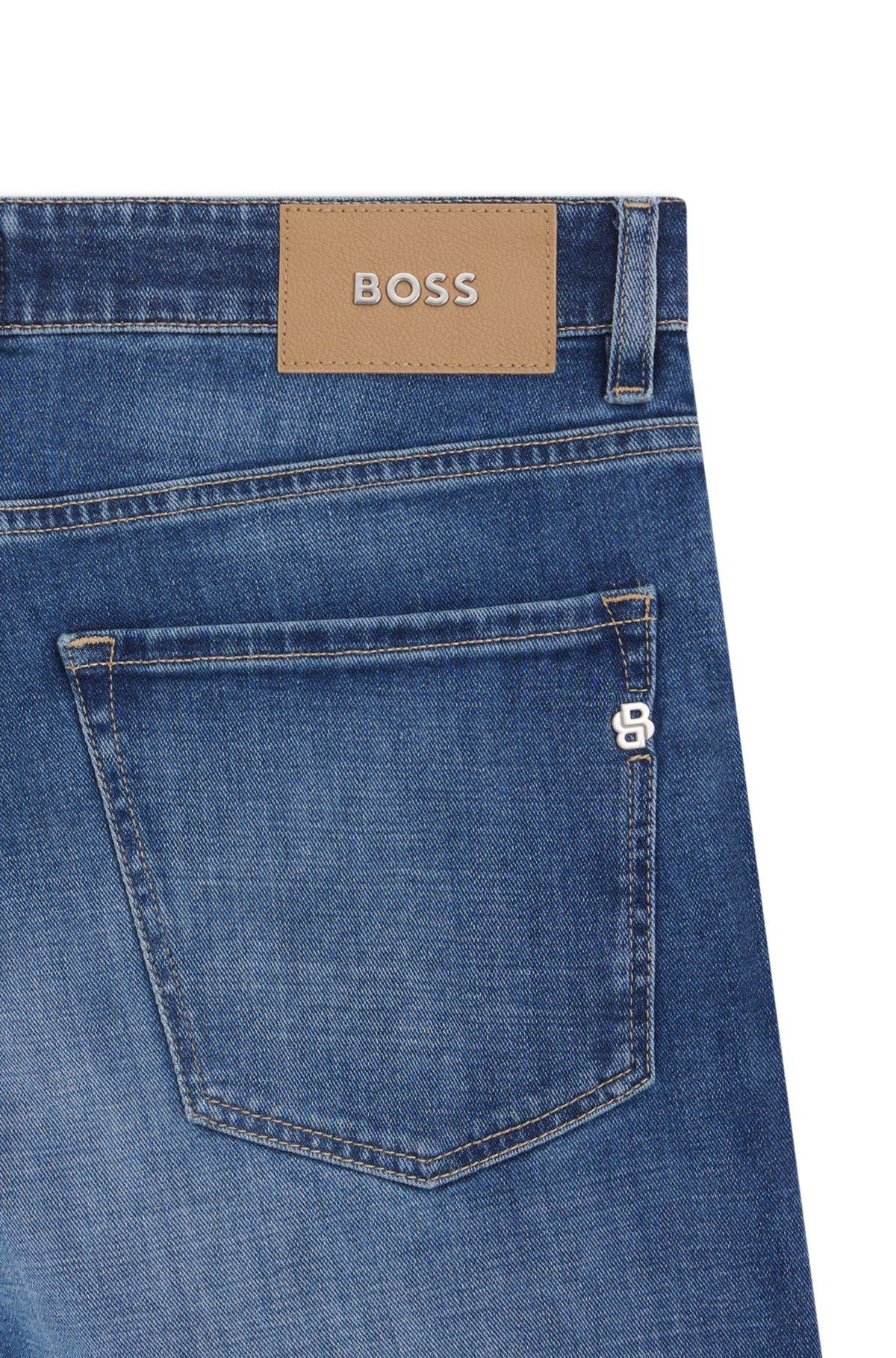 BOSS - Delaware slim-fit jeans in blue comfort-stretch denim - Blue Product Image
