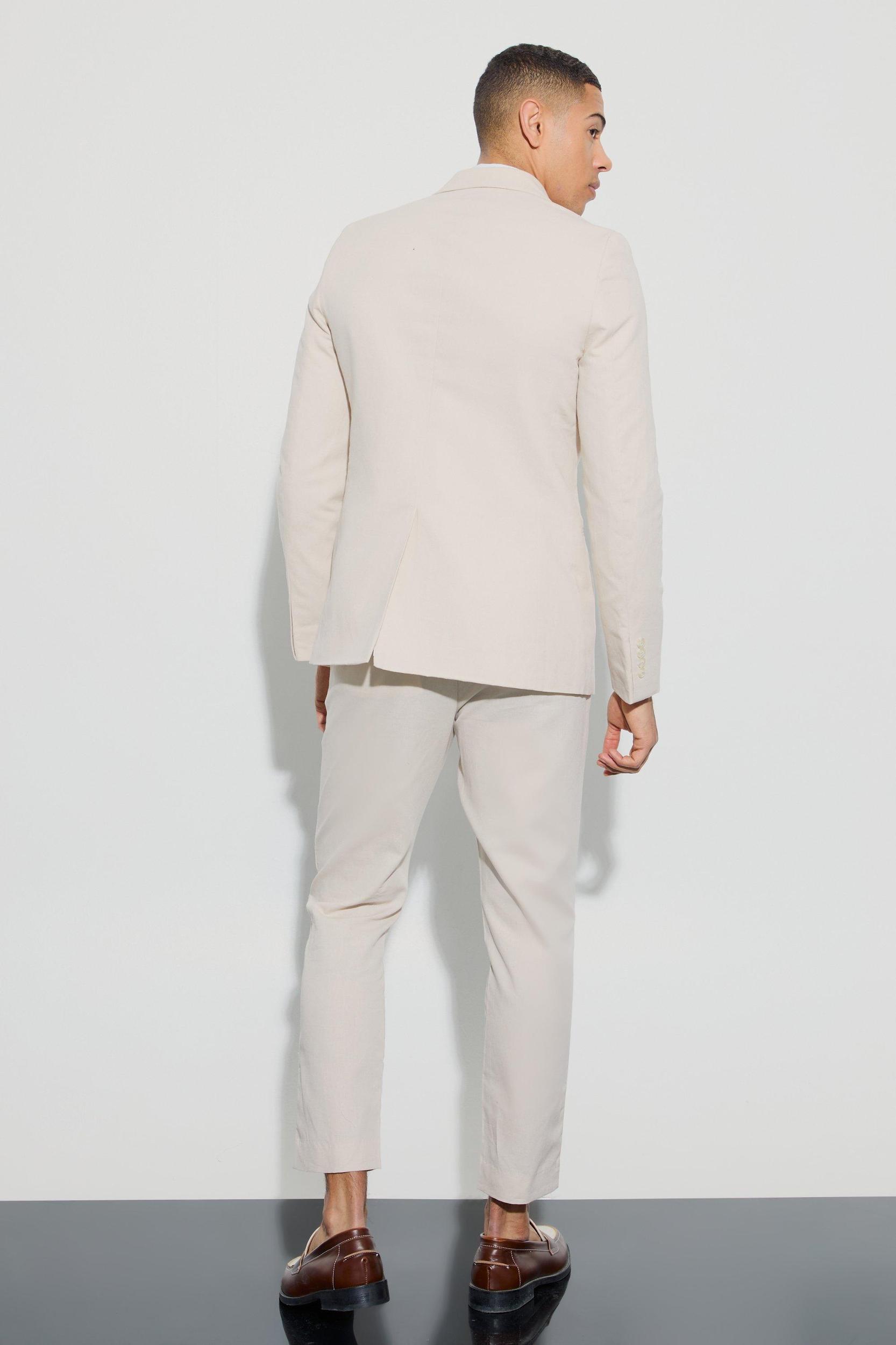 Mix & Match Linen Blend Slim Fit Blazer | boohooMAN USA Product Image