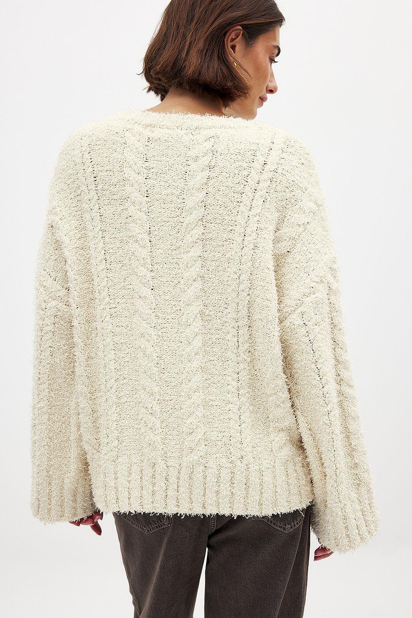 Knitted Oversized Cable Sweater Product Image