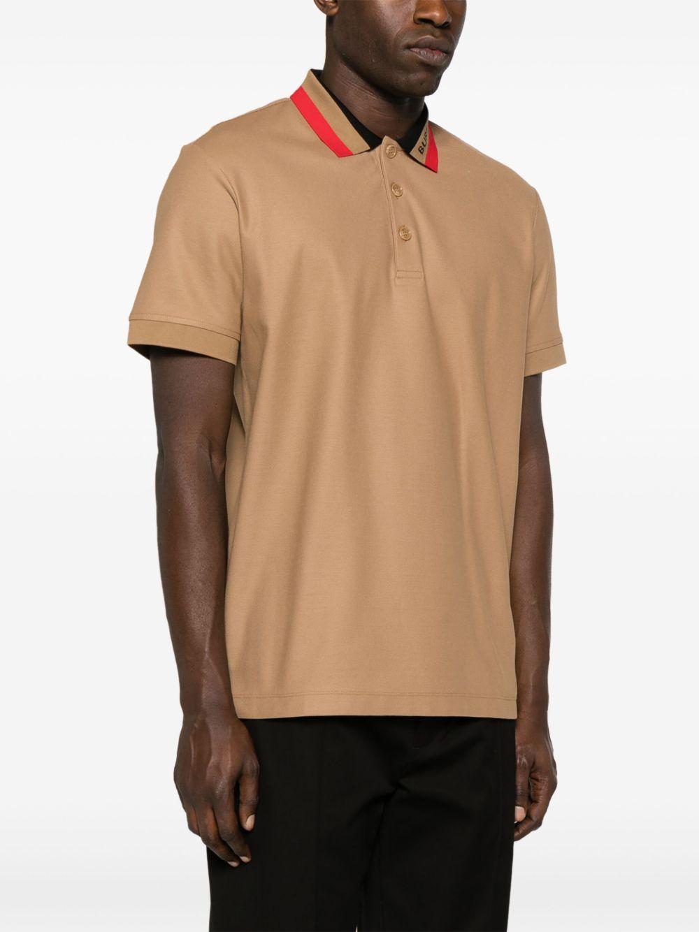 contrasting-collar cotton polo shirt Product Image