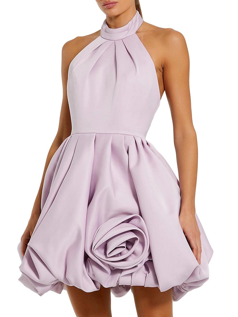 Womens Ieena Satin Bubble-Hem Minidress Product Image